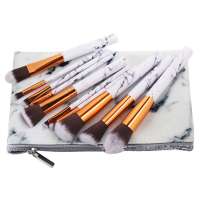 10 pcs Cheap hot sale private label marble make up brush set